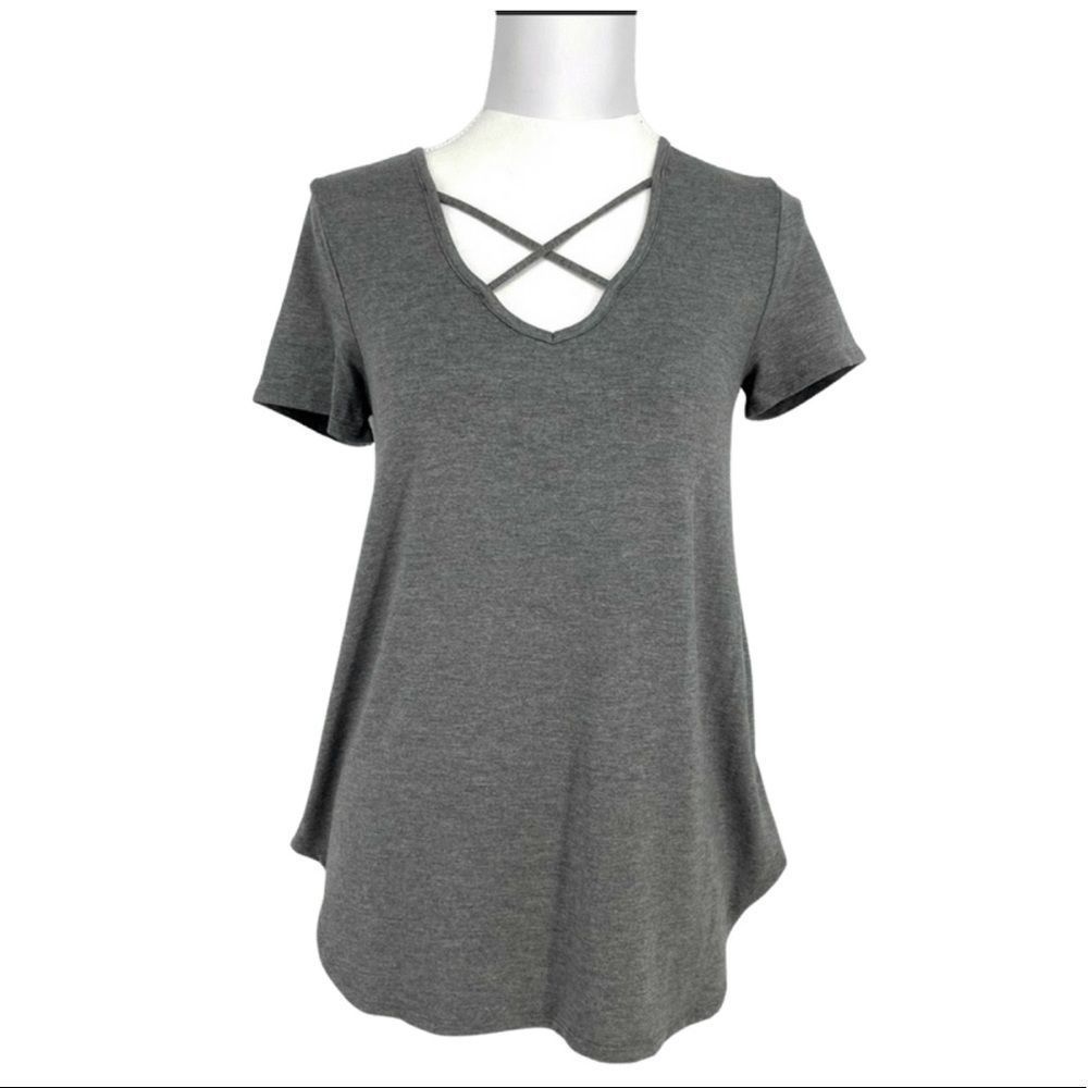 Lime N Chili Criss-Cross Neck Tee — NWT